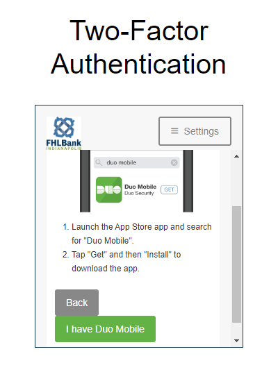 Select I have Duo Mobile button